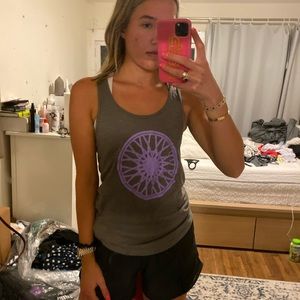 Grey and Purple SoulCycle Wheel Tank